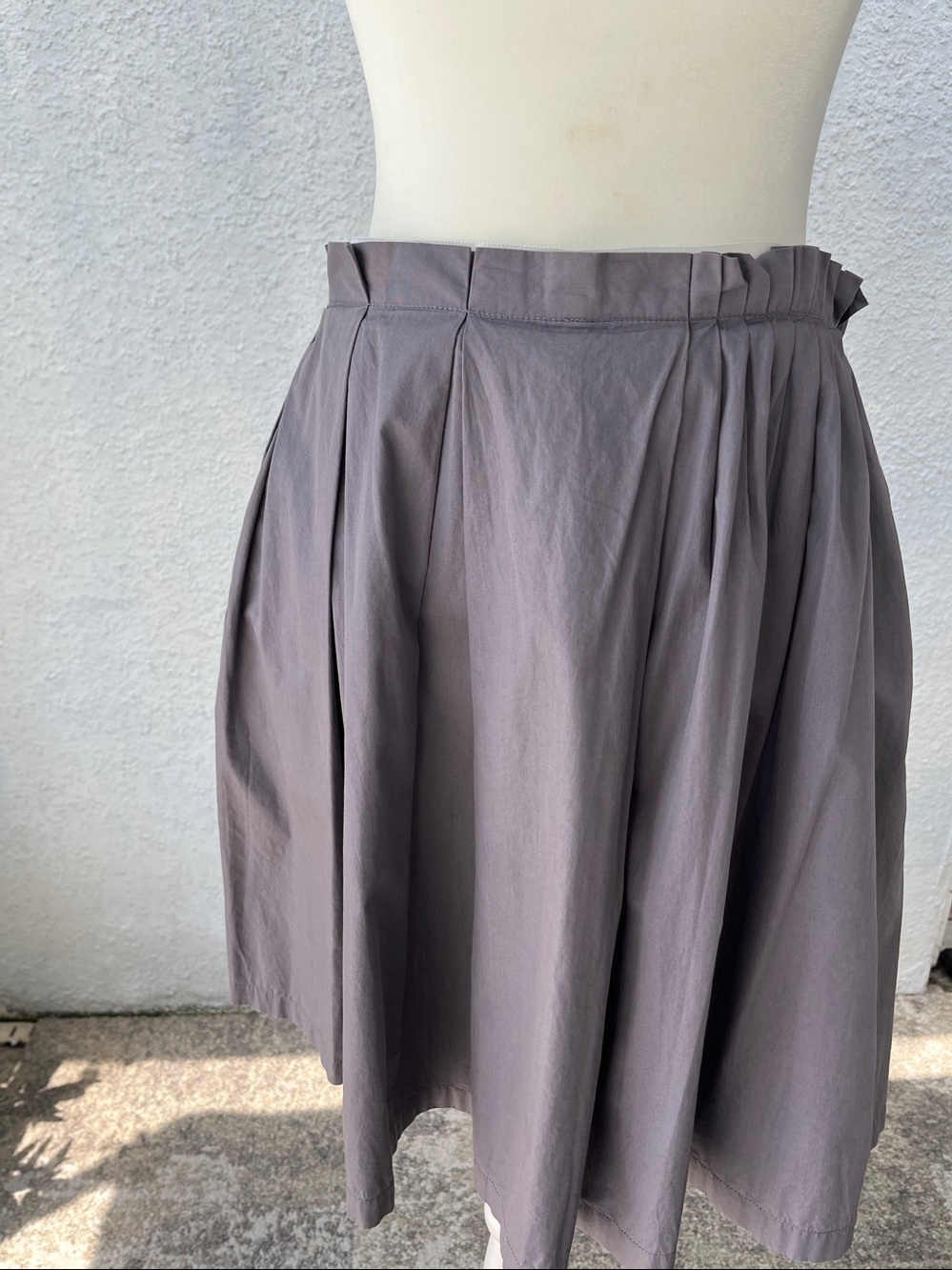 Calvin Klein Pleated Circle Skirt in Mauve Gray